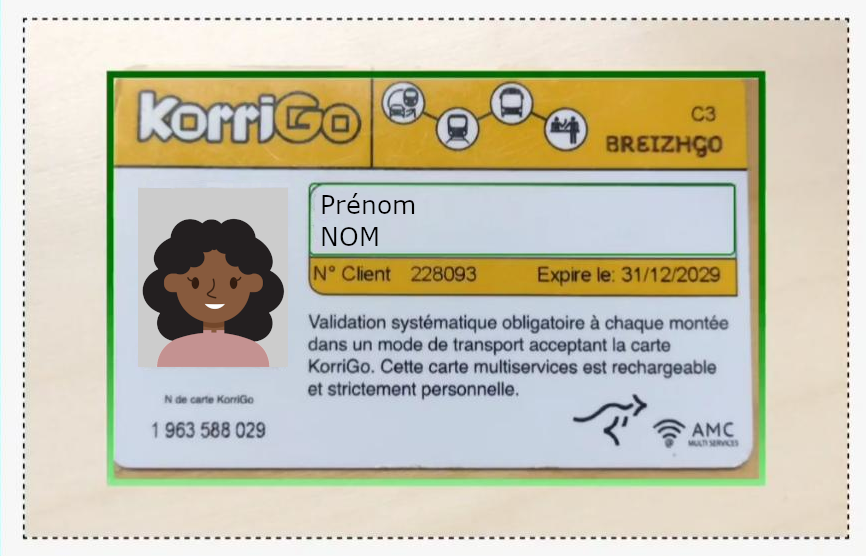 Exemple de cadrage pour la capture de carte